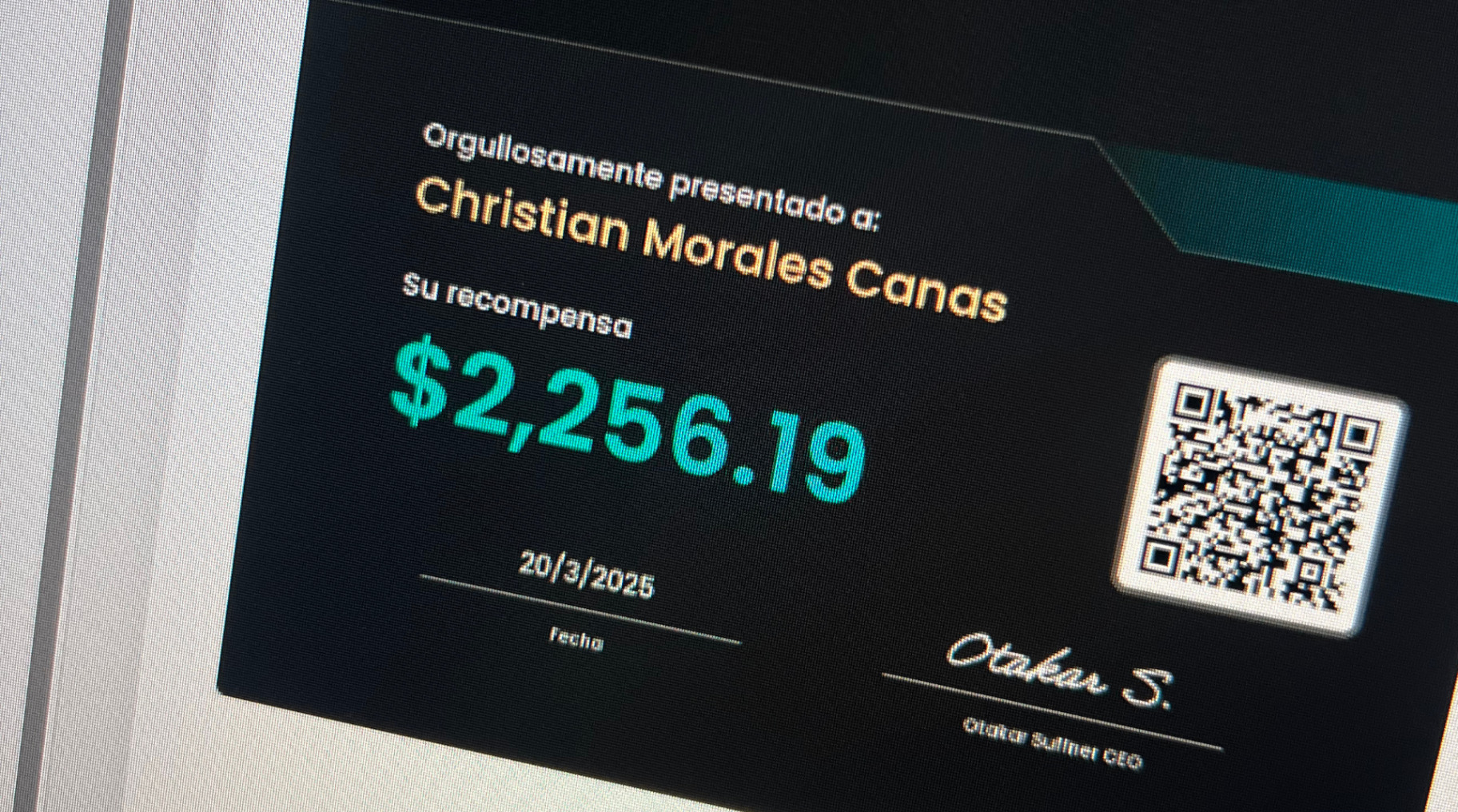 Retiro verificado · $2.256,19